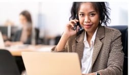 A woman Scheduling sales call (300 × 175px)